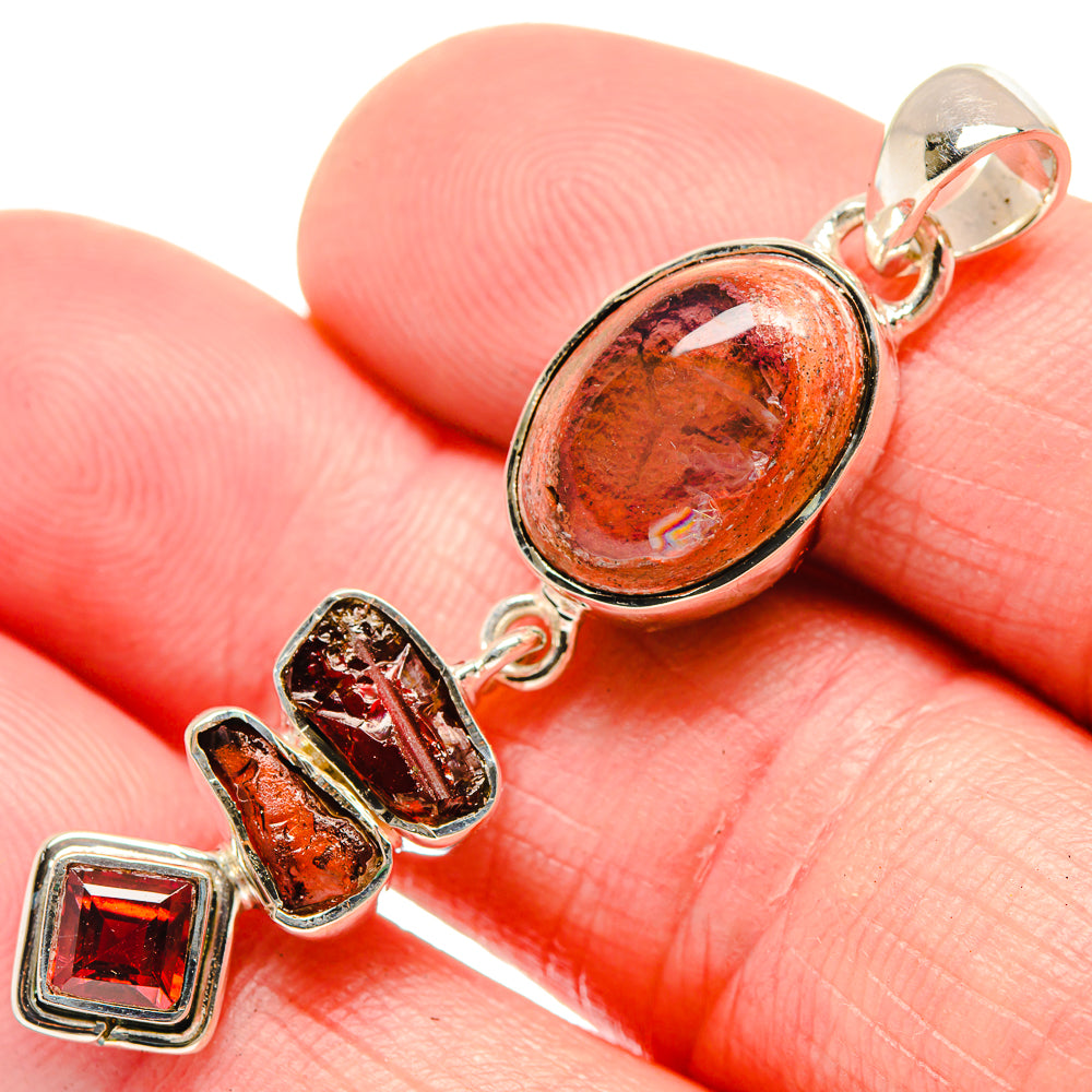Mexican Fire Opal Pendants handcrafted by Anasilvercos - PD18517