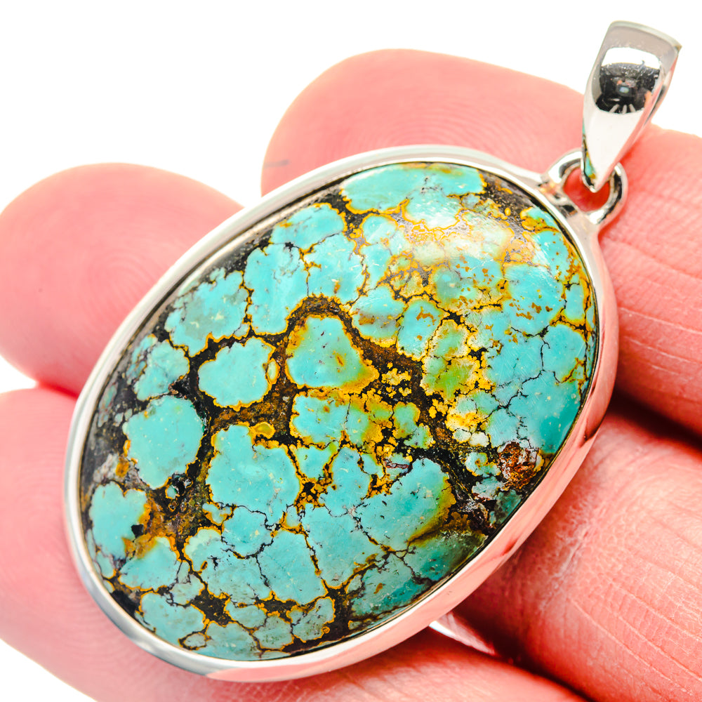 Tibetan Turquoise Pendants handcrafted by Anasilvercos - PD18538