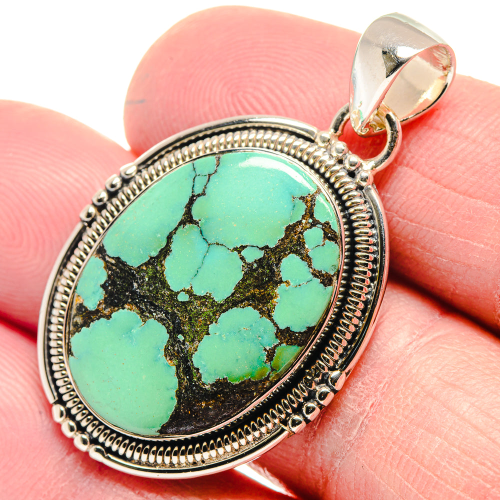 Tibetan Turquoise Pendants handcrafted by Anasilvercos - PD18561