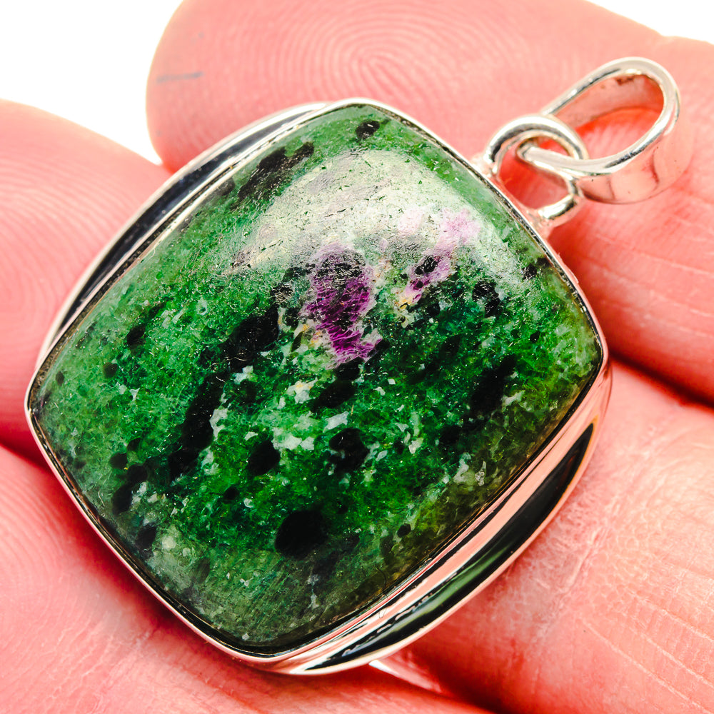 Ruby Zoisite Pendants handcrafted by Anasilvercos - PD18581