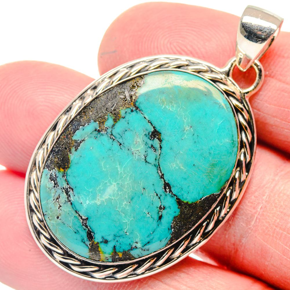 Tibetan Turquoise Pendants handcrafted by Anasilvercos - PD18583
