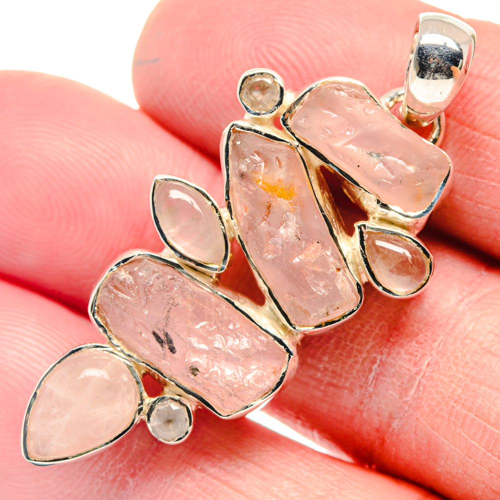 Rose Quartz Pendants handcrafted by Anasilvercos - PD18588