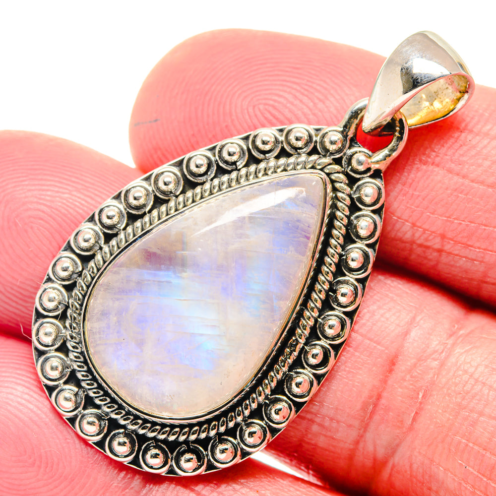 Rainbow Moonstone Pendants handcrafted by Anasilvercos - PD18594