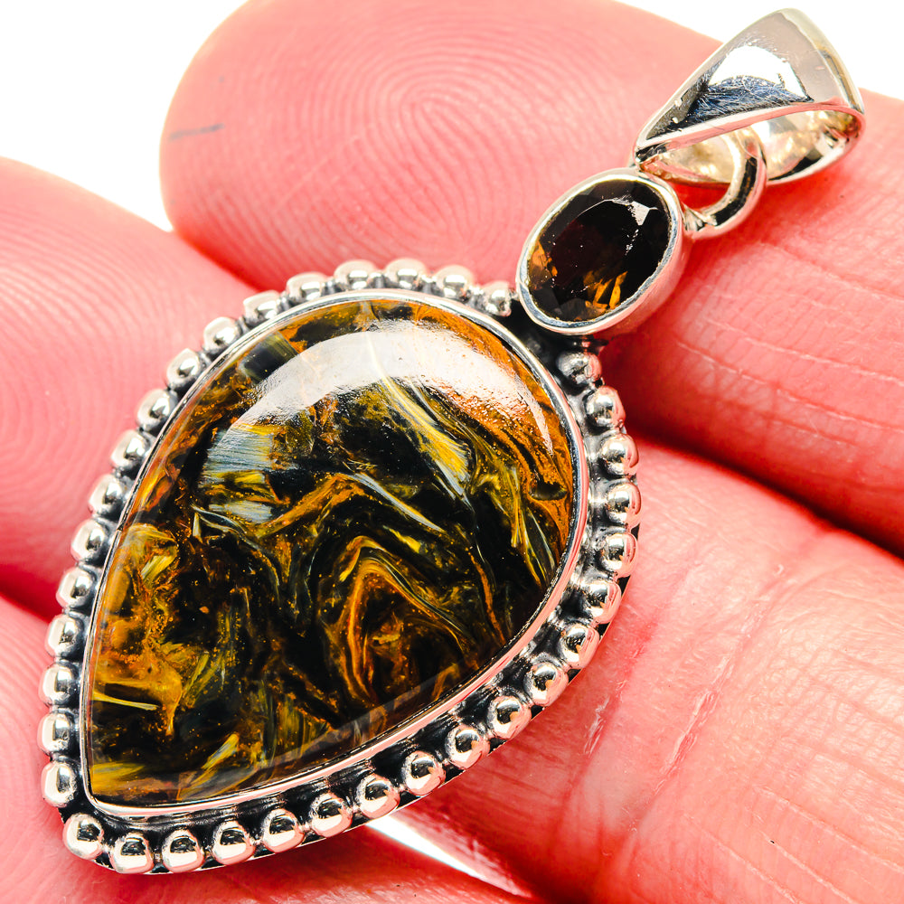 Pietersite, Smoky Quartz Pendants handcrafted by Anasilvercos - PD18611