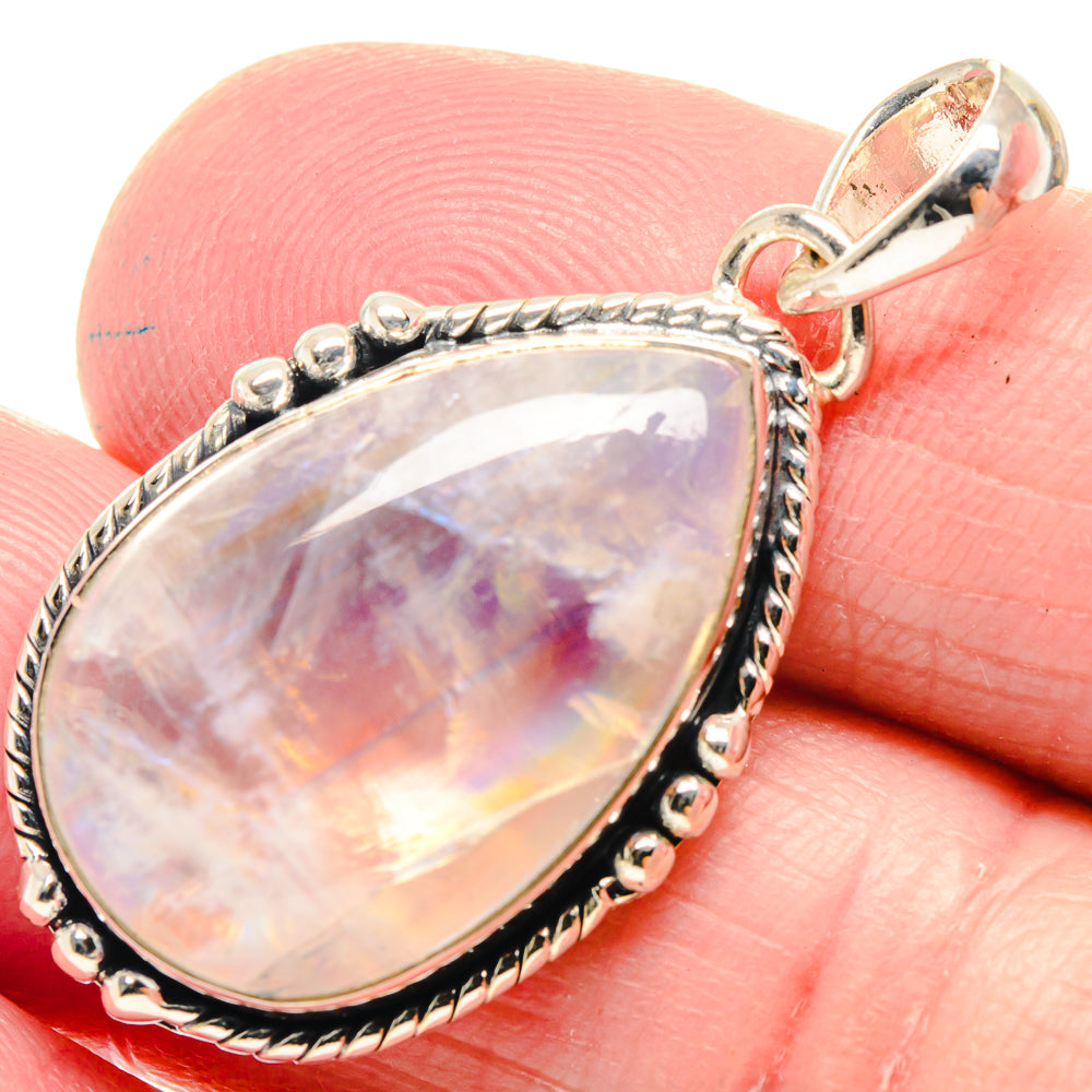 Rainbow Moonstone Pendants handcrafted by Anasilvercos - PD18624