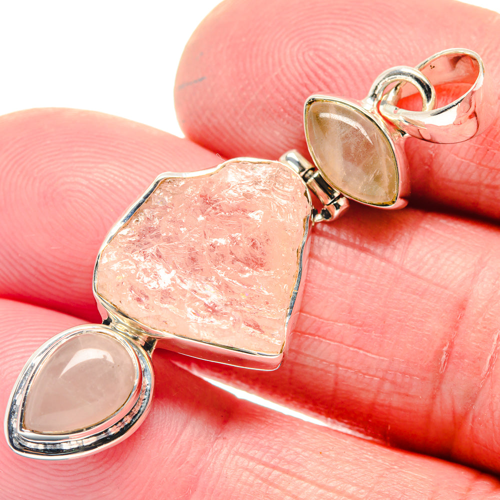 Rose Quartz Pendants handcrafted by Anasilvercos - PD18636