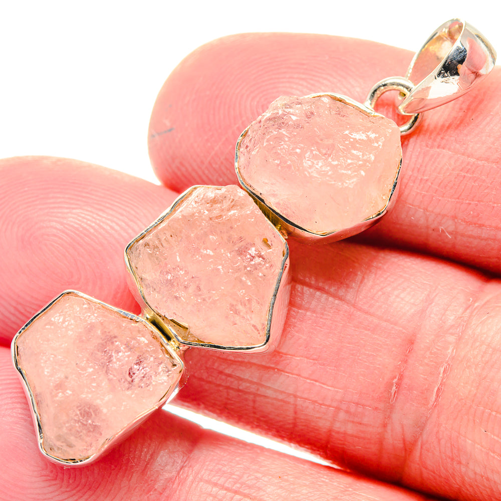 Rose Quartz Pendants handcrafted by Anasilvercos - PD18641