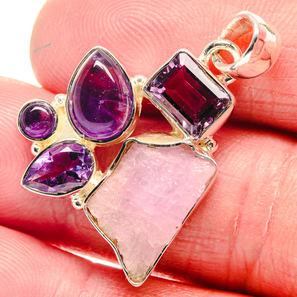 Rose Quartz, Amethyst Pendants handcrafted by Anasilvercos - PD18650