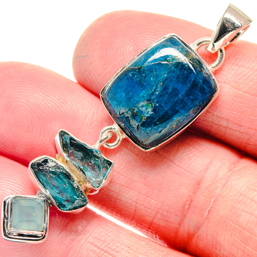 Apatite, Aqua Chalcedony Pendants handcrafted by Anasilvercos - PD18658