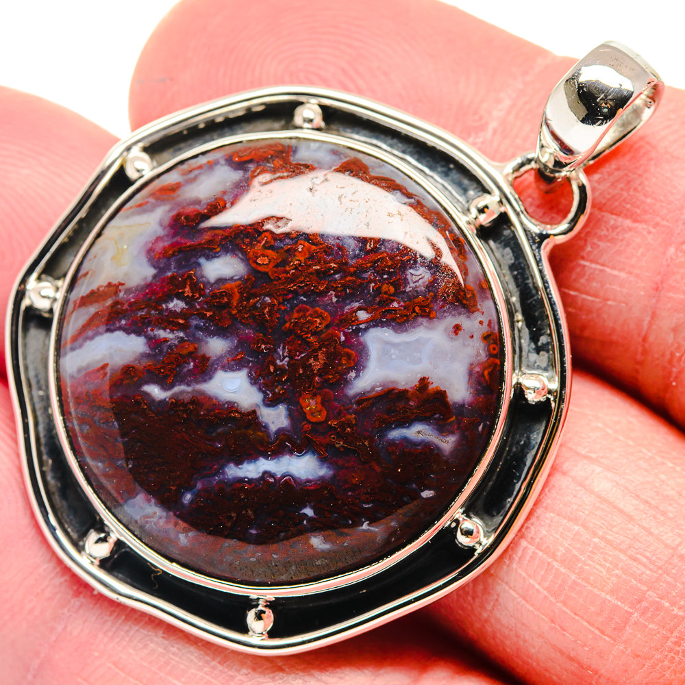 Plume Agate Pendants handcrafted by Anasilvercos - PD18669