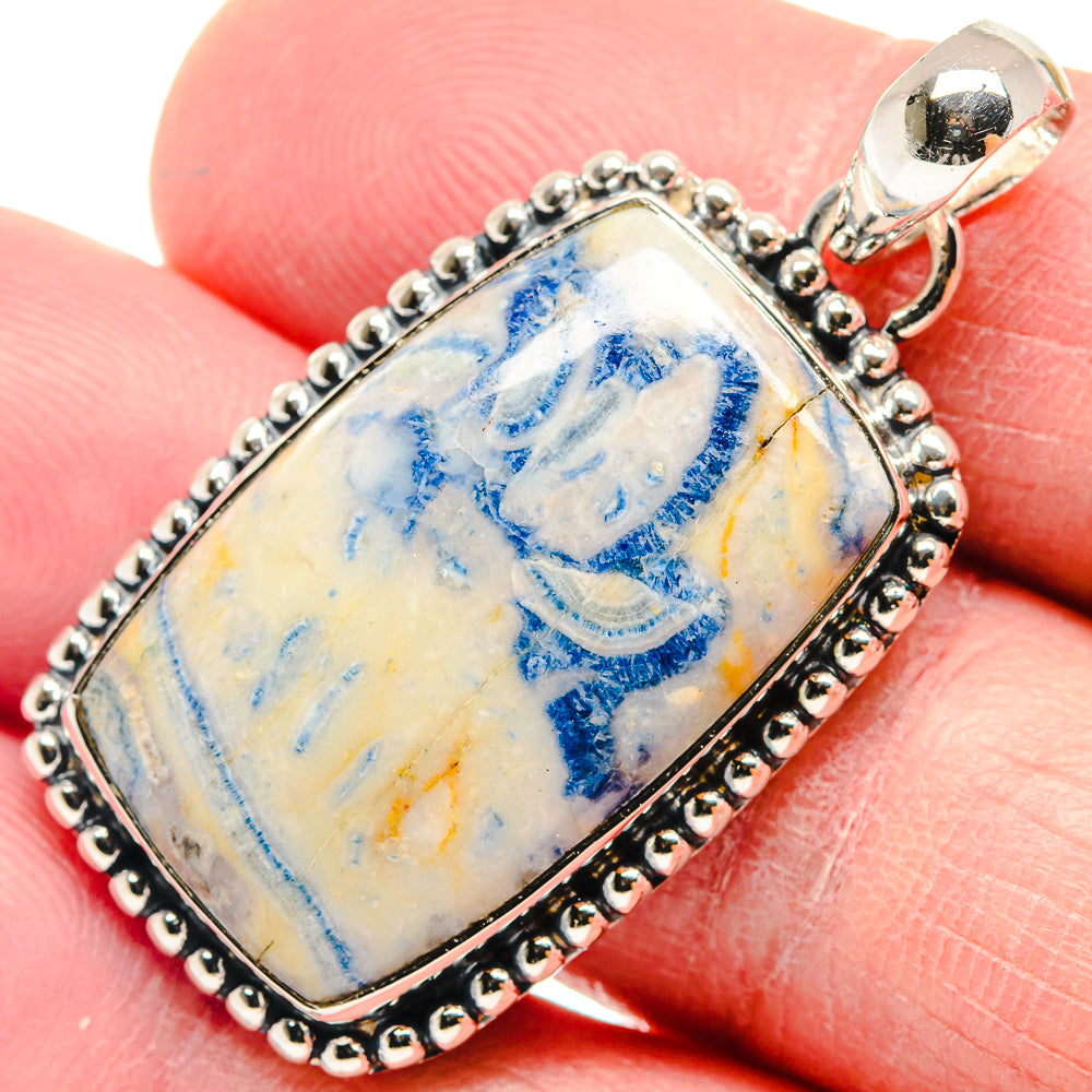 Blue Scheelite Pendants handcrafted by Anasilvercos - PD18673
