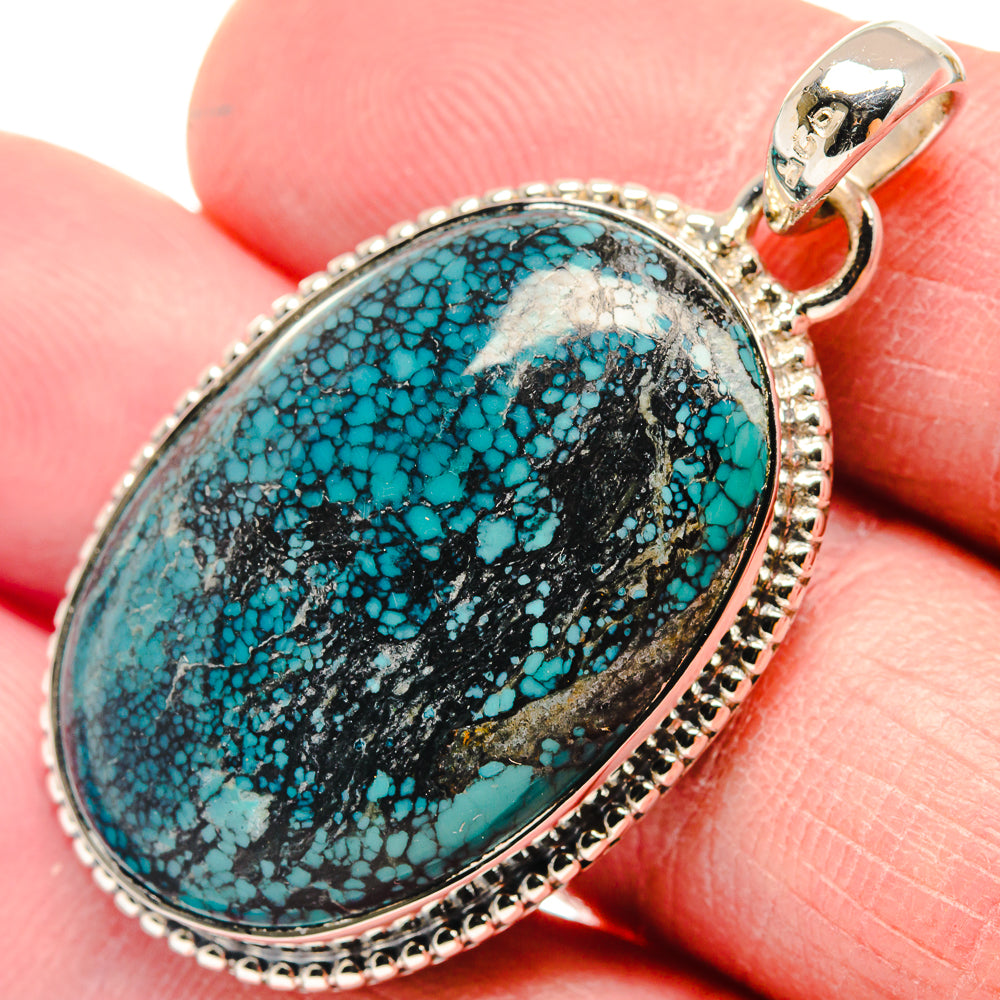 Tibetan Turquoise Pendants handcrafted by Anasilvercos - PD18674