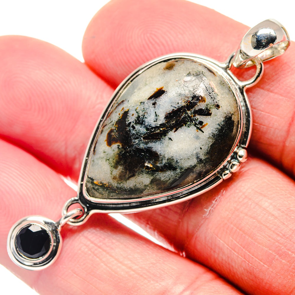 Astrophyllite, Black Onyx Pendants handcrafted by Anasilvercos - PD18707