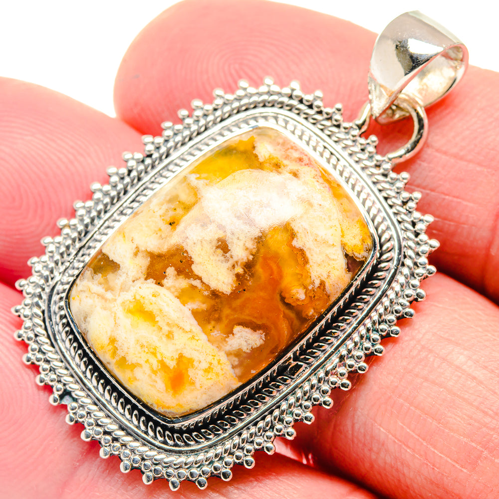 Plume Agate Pendants handcrafted by Anasilvercos - PD18720