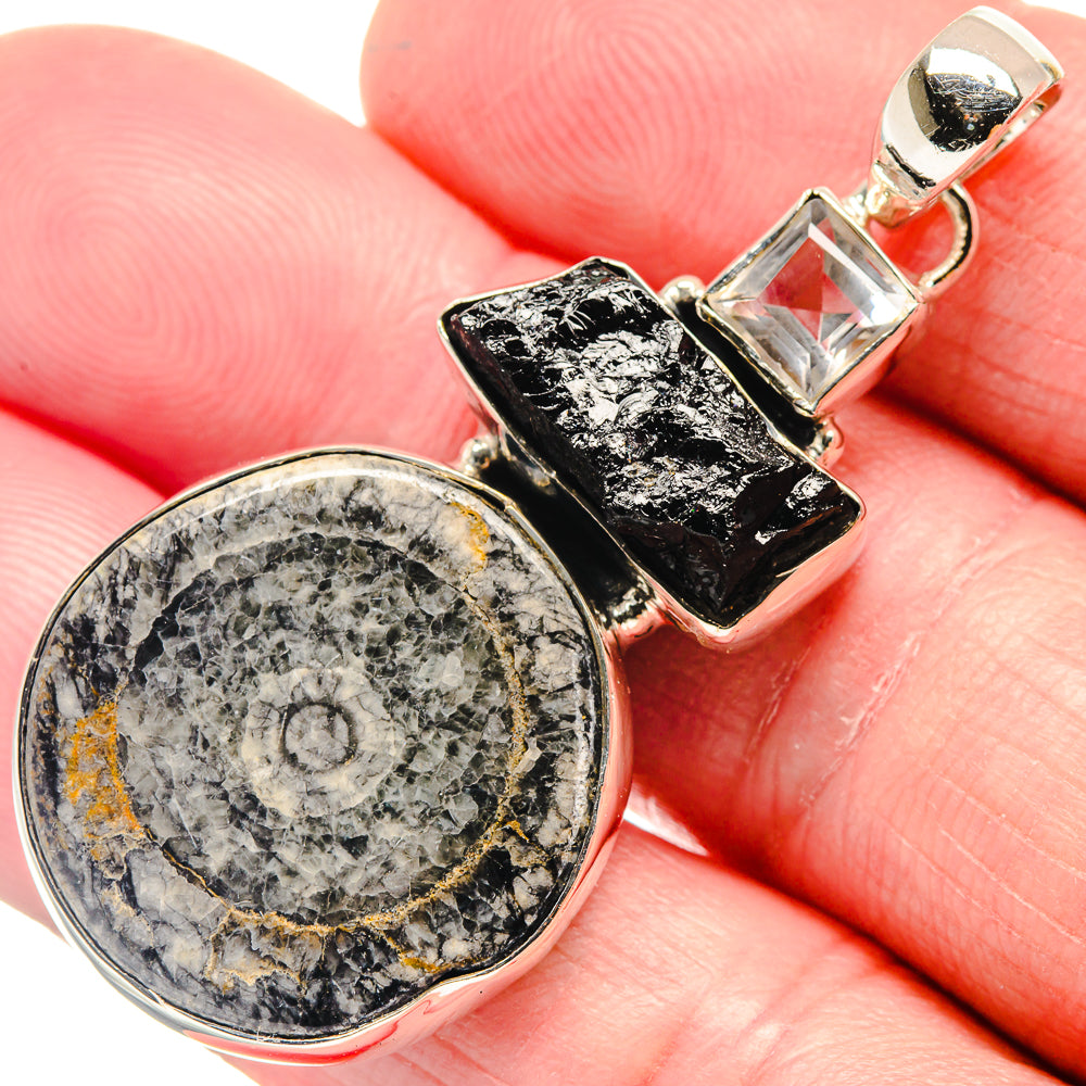 Goniatite Fossil Pendants handcrafted by Anasilvercos - PD18725
