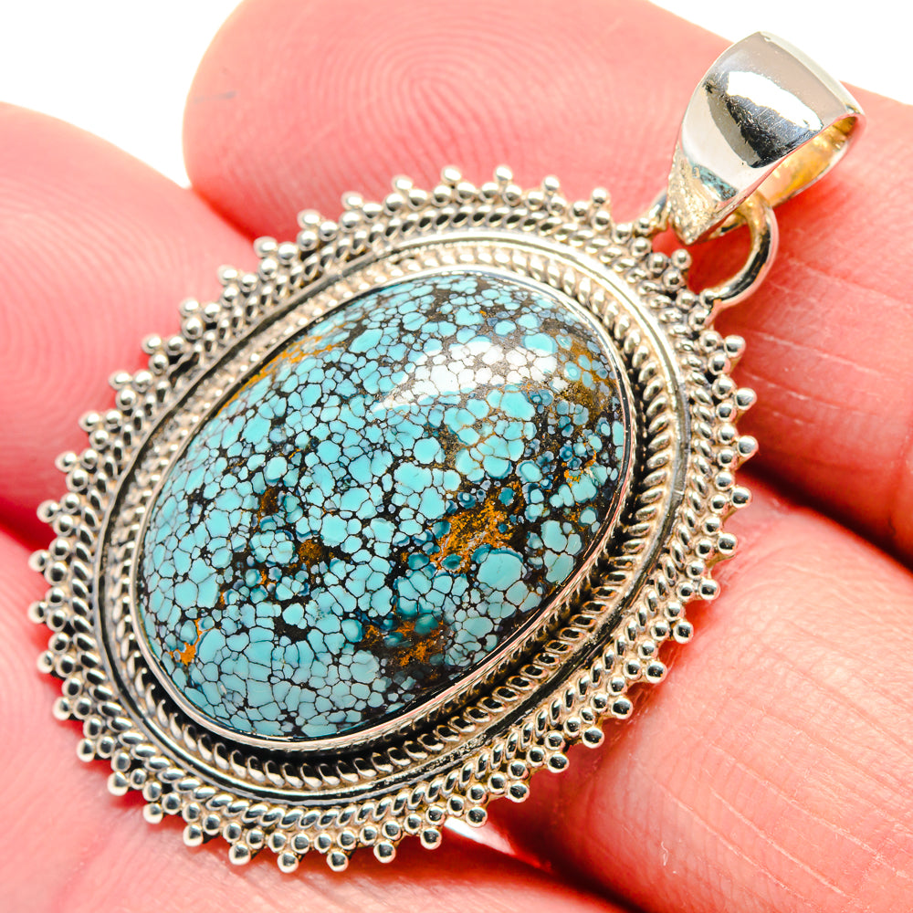 Tibetan Turquoise Pendants handcrafted by Anasilvercos - PD18747