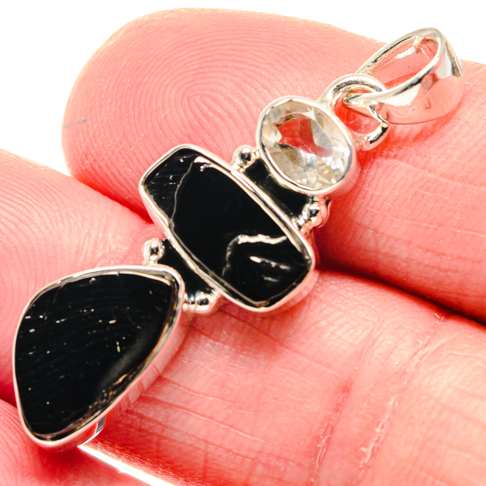 Black Tourmaline Pendants handcrafted by Anasilvercos - PD18751