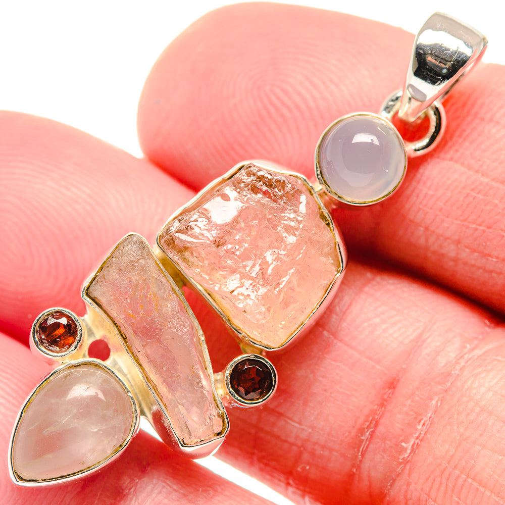 Rose Quartz Pendants handcrafted by Anasilvercos - PD18753