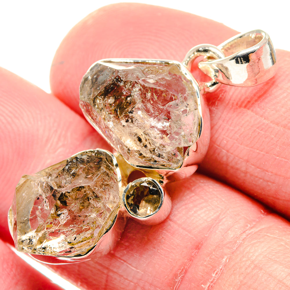 Herkimer Diamond Pendants handcrafted by Anasilvercos - PD18763