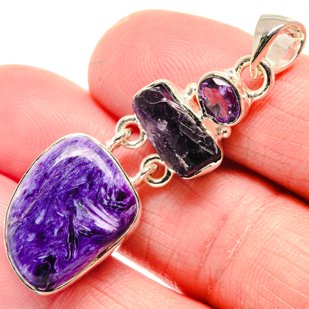 Charoite Pendants handcrafted by Anasilvercos - PD18764