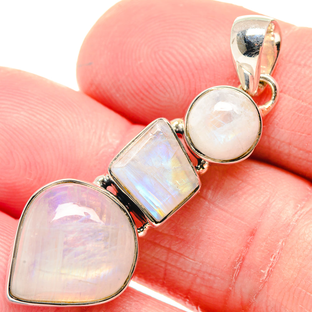 Rainbow Moonstone Pendants handcrafted by Anasilvercos - PD18774