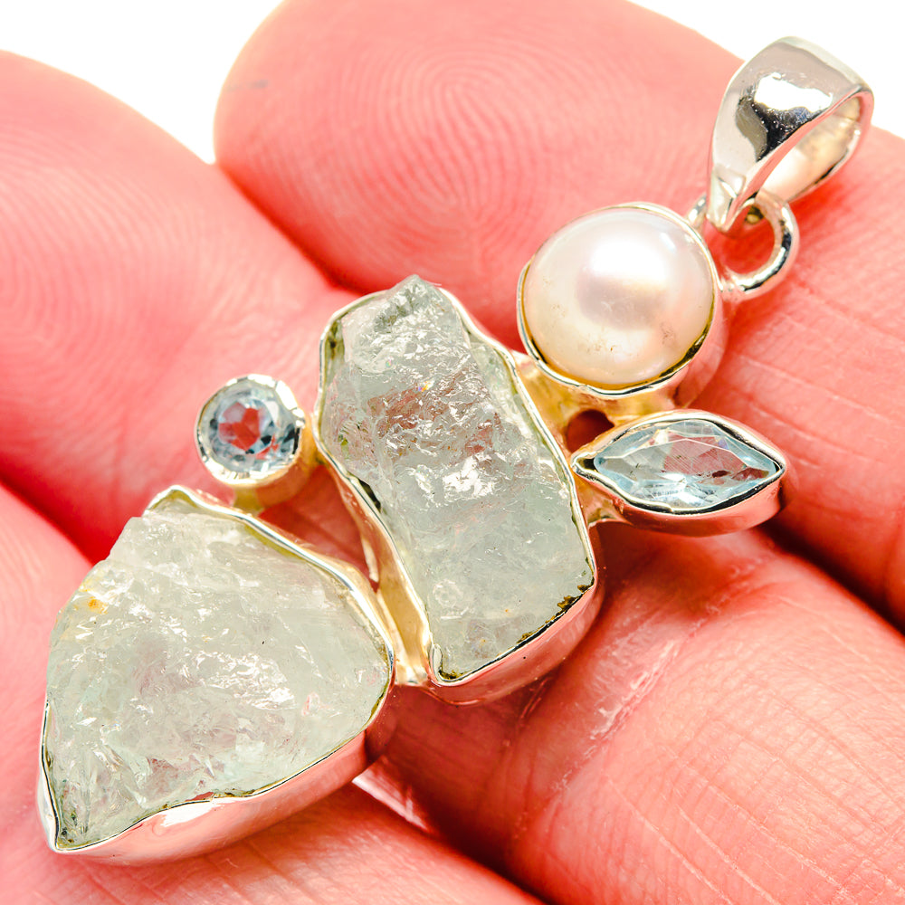 Aquamarine Pendants handcrafted by Anasilvercos - PD18776