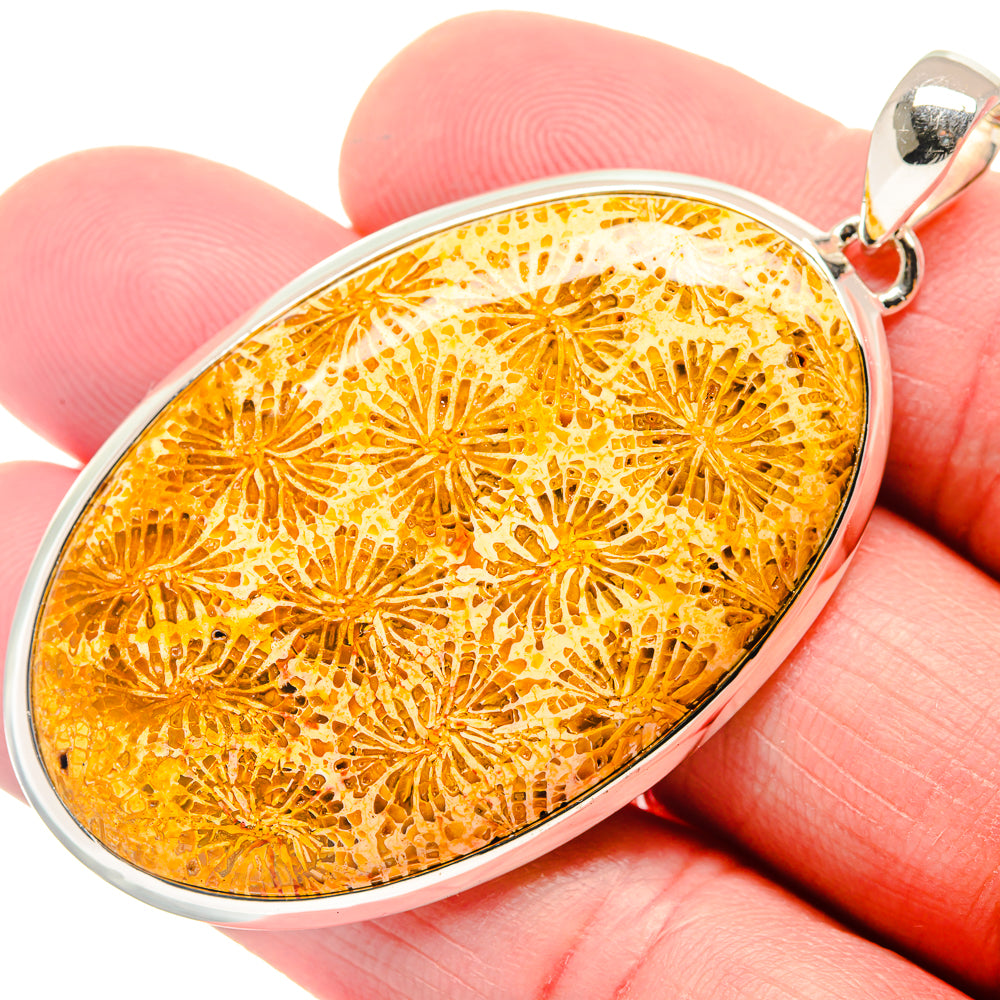 Fossil Coral Pendants handcrafted by Anasilvercos - PD18779