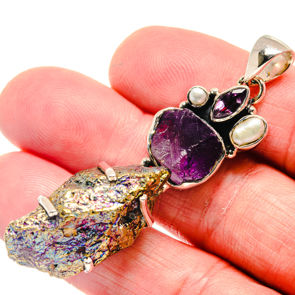 Peacock Ore Pendants handcrafted by Anasilvercos - PD18783