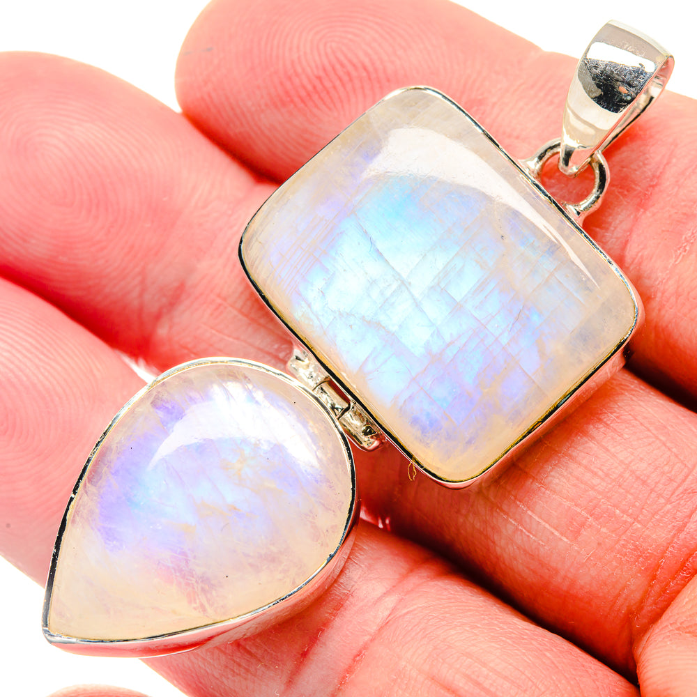Rainbow Moonstone Pendants handcrafted by Anasilvercos - PD18784