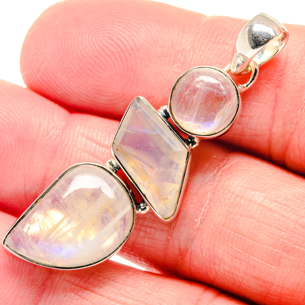 Rainbow Moonstone Pendants handcrafted by Anasilvercos - PD18788