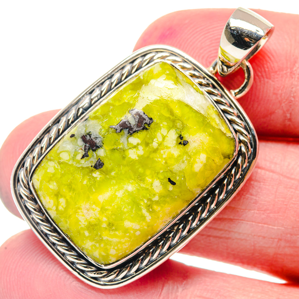 African Green Opal Pendants handcrafted by Anasilvercos - PD18799