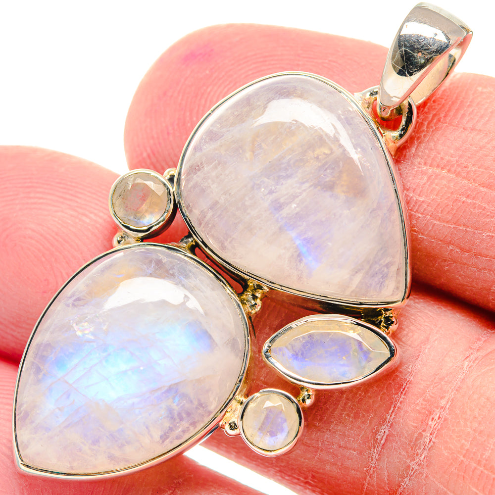 Rainbow Moonstone Pendants handcrafted by Anasilvercos - PD18836