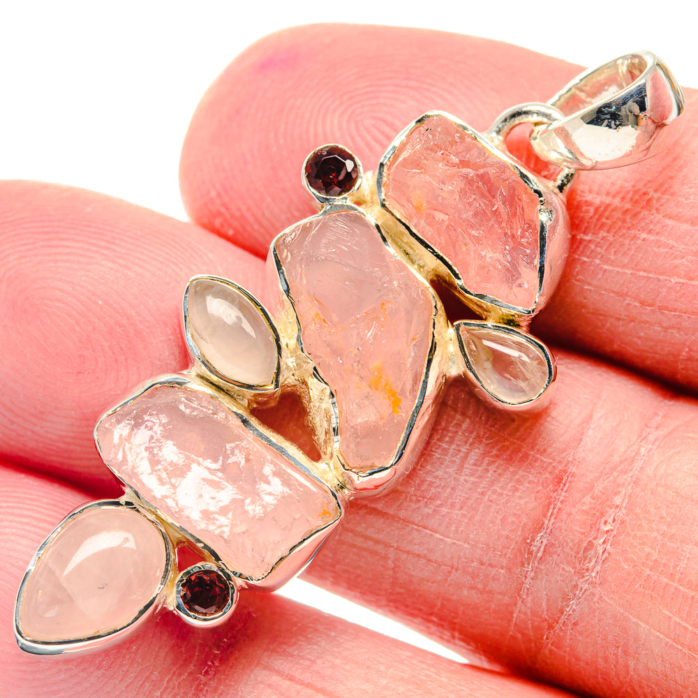 Rose Quartz Pendants handcrafted by Anasilvercos - PD18848