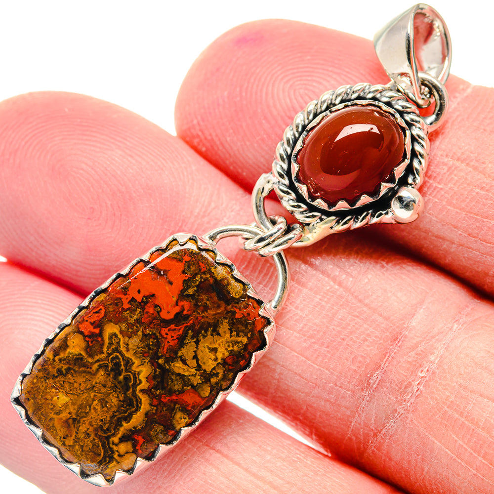 Crazy Lace Agate Pendants handcrafted by Anasilvercos - PD18851