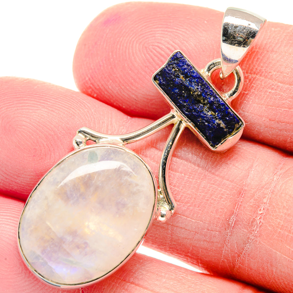 Rainbow Moonstone Pendants handcrafted by Anasilvercos - PD18859