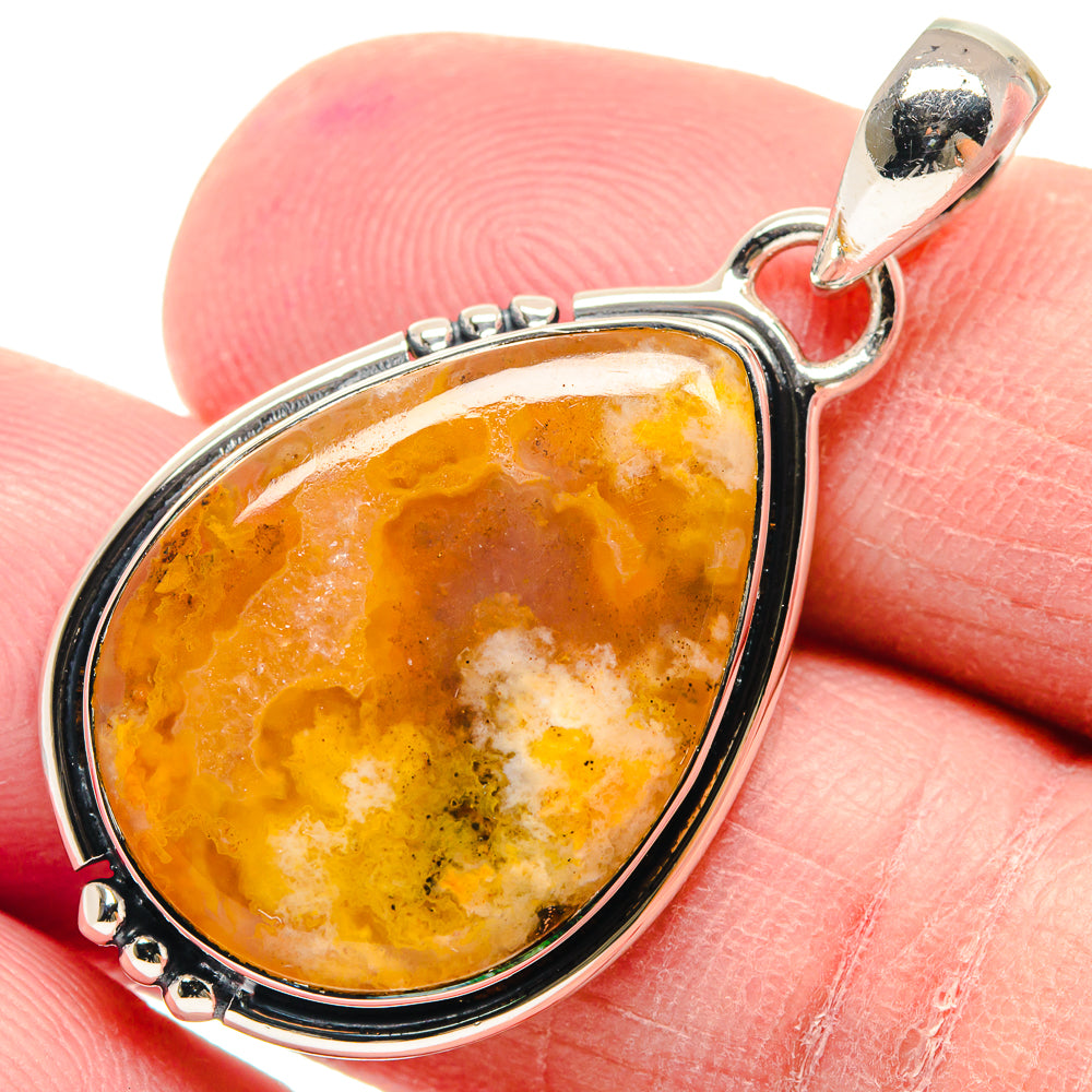 Plume Agate Pendants handcrafted by Anasilvercos - PD18879