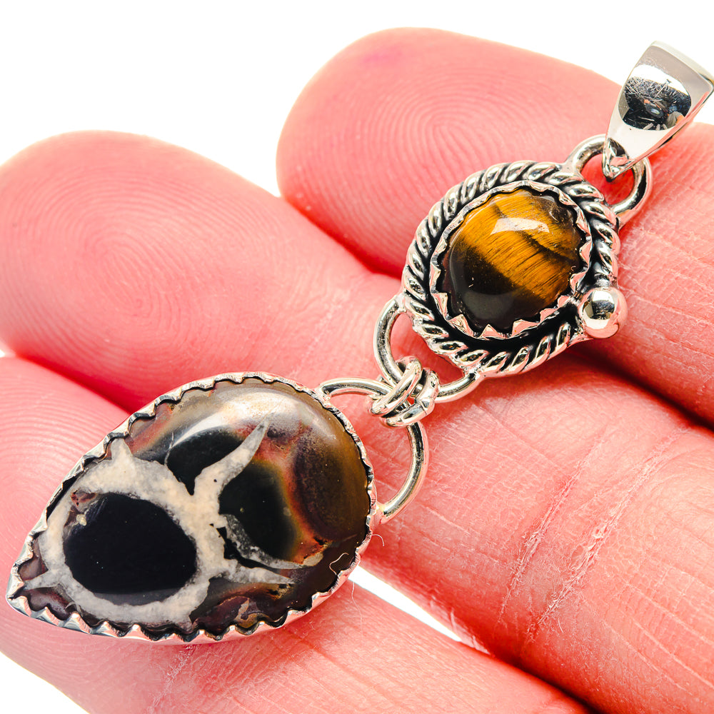 Septarian Geode Slice Pendants handcrafted by Anasilvercos - PD18894