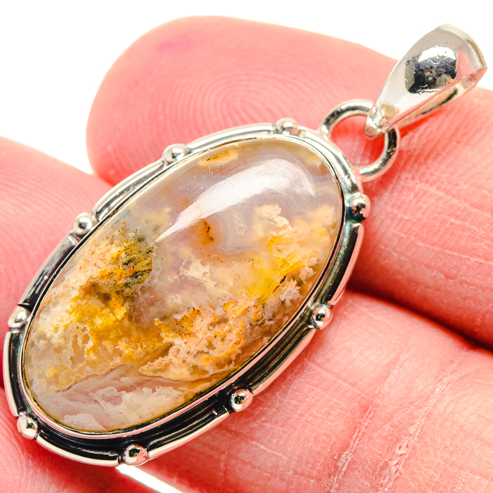 Plume Agate Pendants handcrafted by Anasilvercos - PD18899
