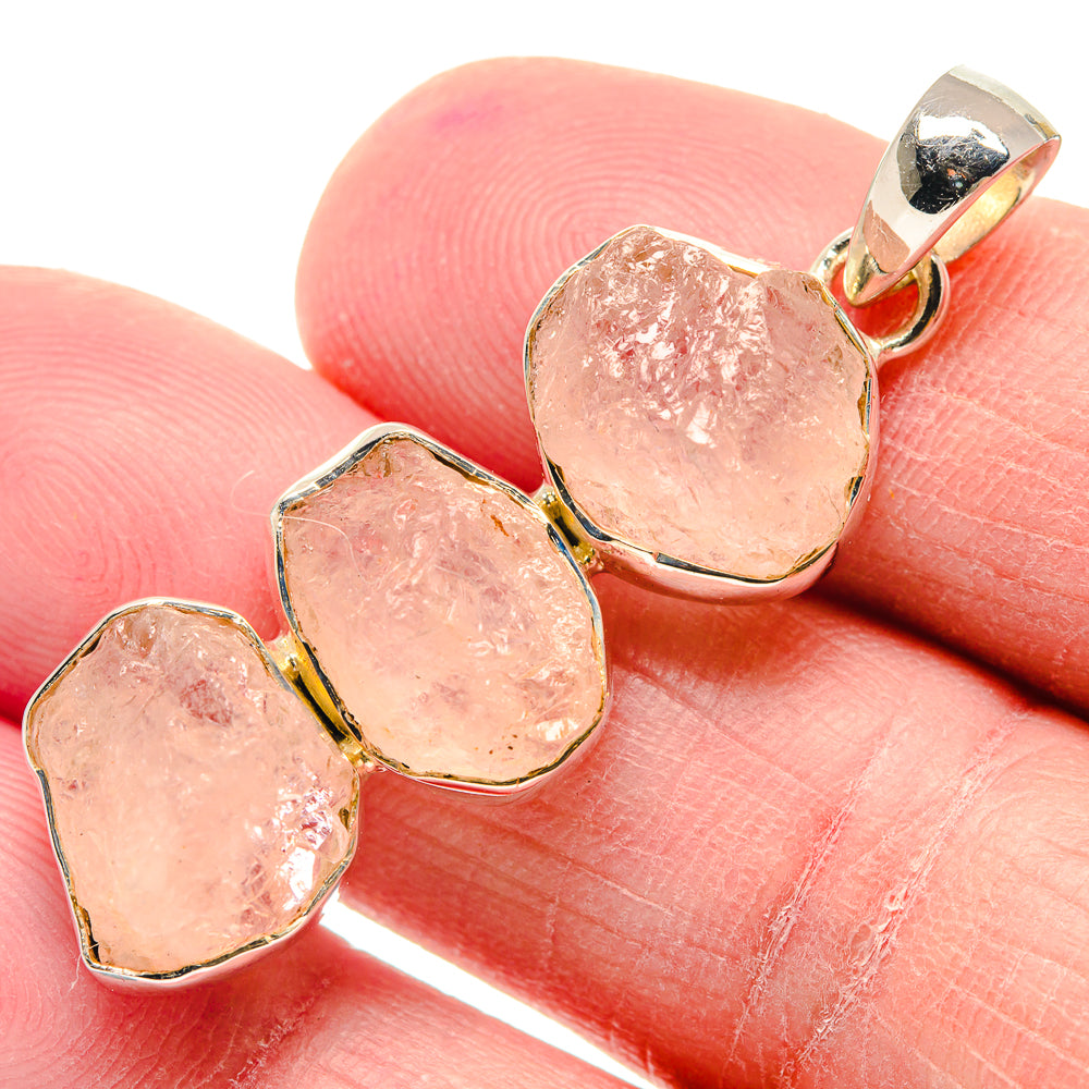 Rose Quartz Pendants handcrafted by Anasilvercos - PD18903