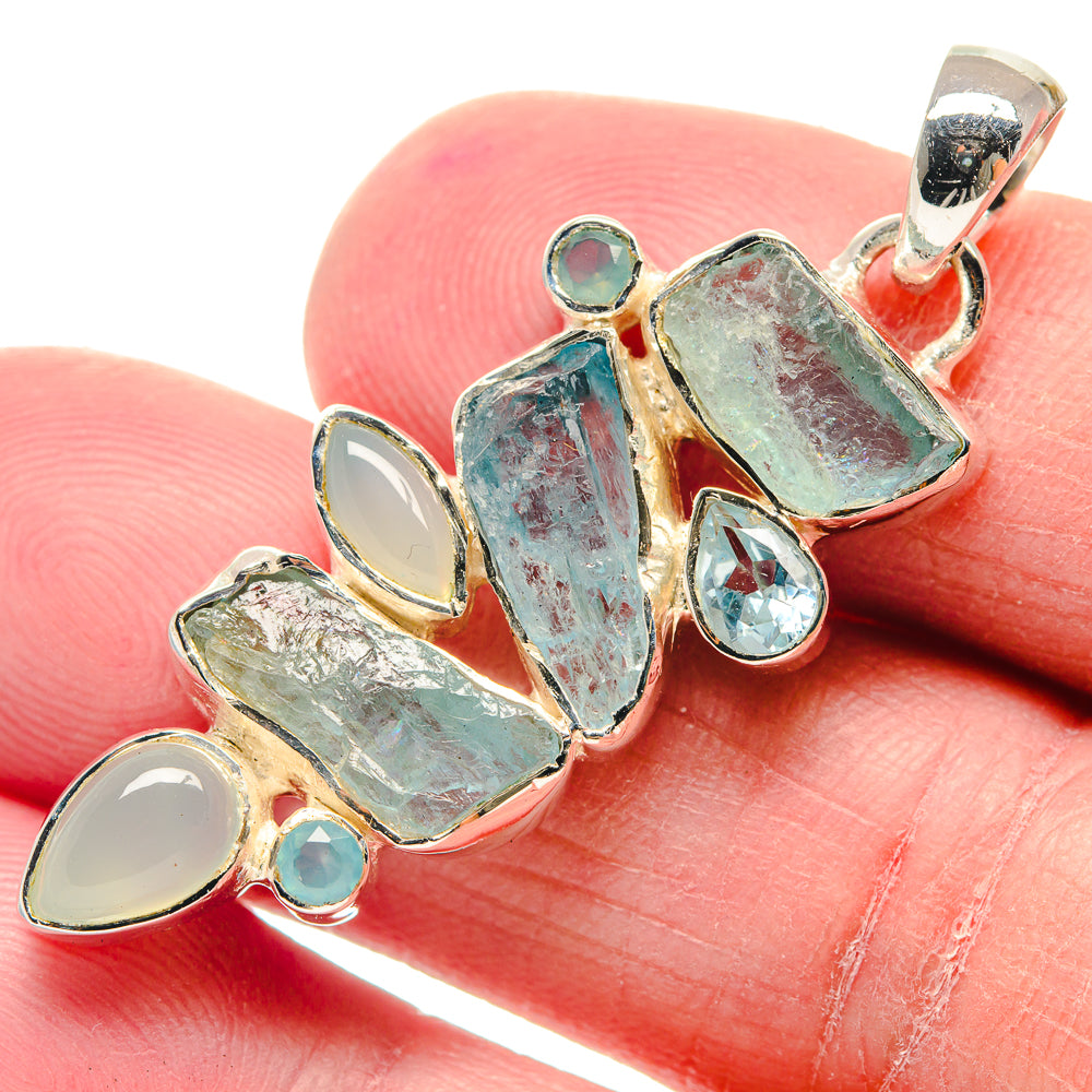 Aquamarine Pendants handcrafted by Anasilvercos - PD18916