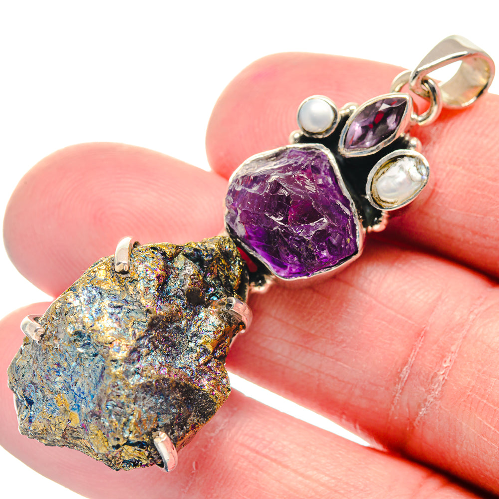 Spectro Pyrite Druzy Pendants handcrafted by Anasilvercos - PD18929