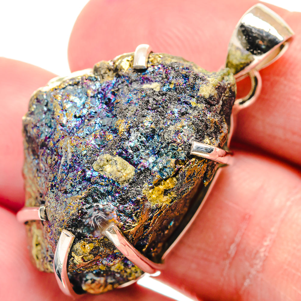 Spectro Pyrite Druzy Pendants handcrafted by Anasilvercos - PD18934