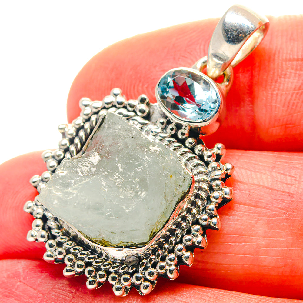 Aquamarine Pendants handcrafted by Anasilvercos - PD18942