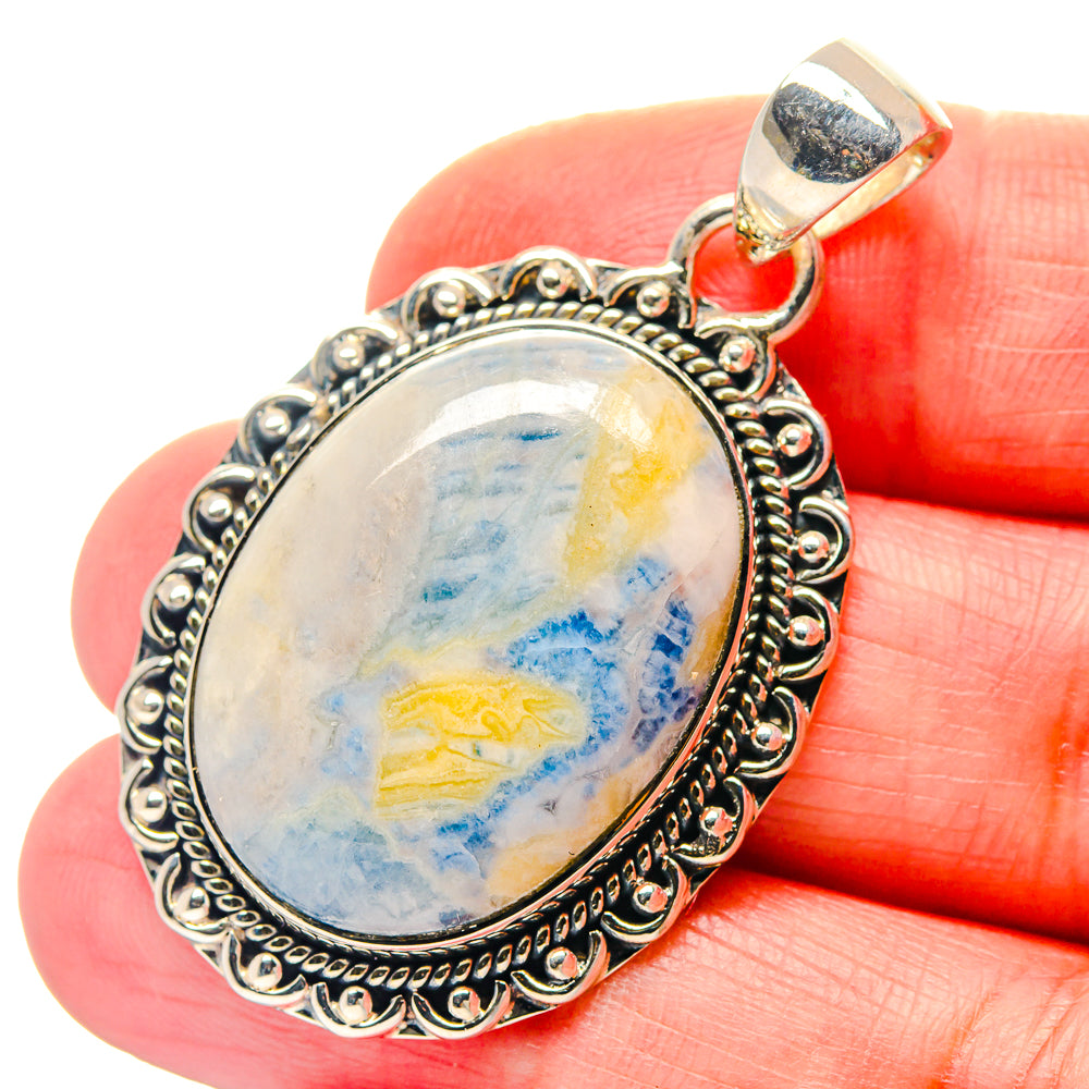 Blue Scheelite Pendants handcrafted by Anasilvercos - PD18953