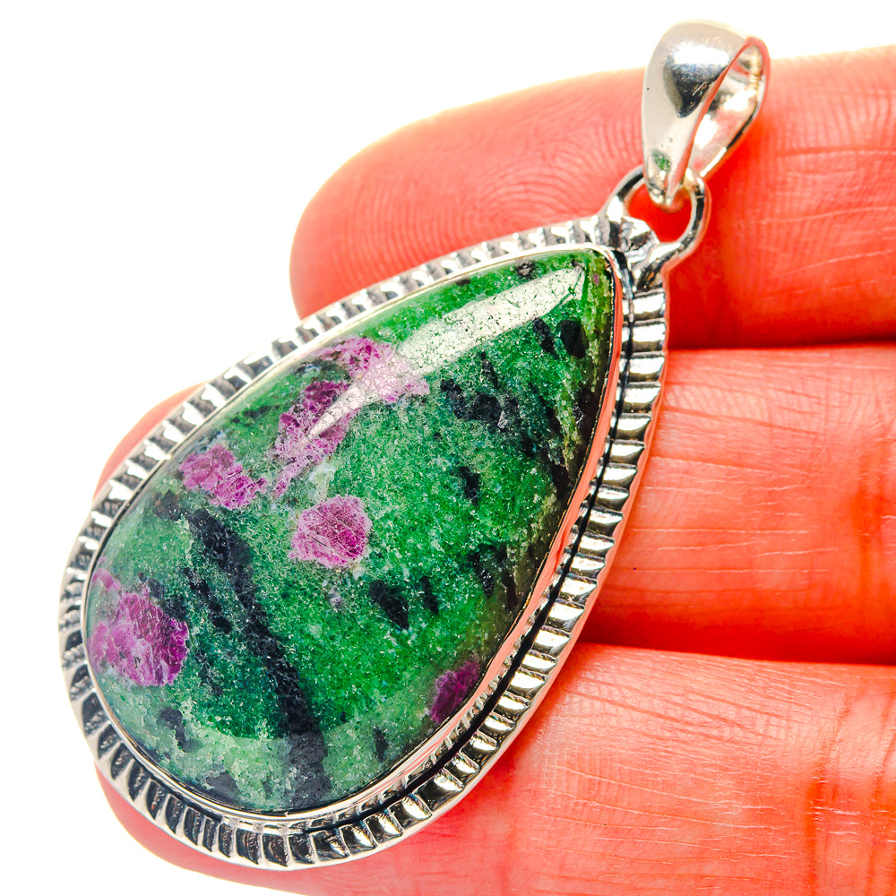 Ruby Zoisite Pendants handcrafted by Anasilvercos - PD18961