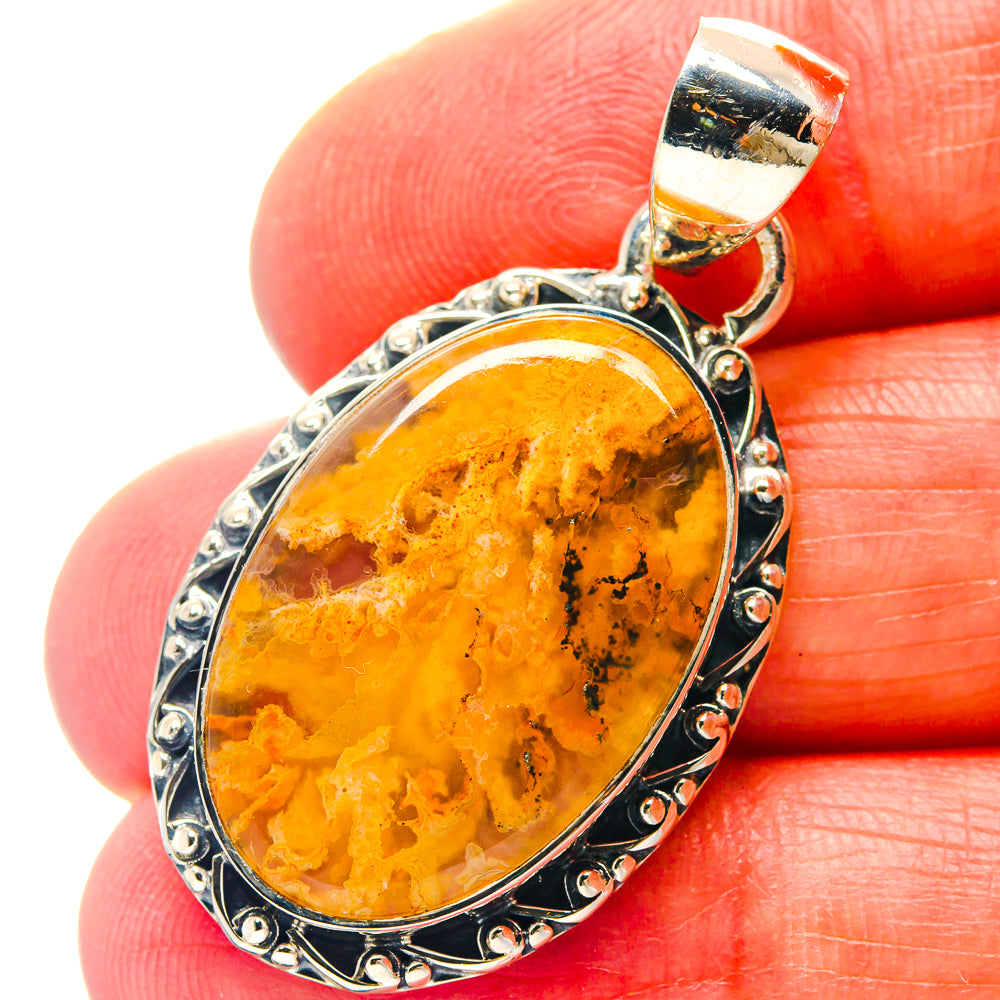 Plume Agate Pendants handcrafted by Anasilvercos - PD18985