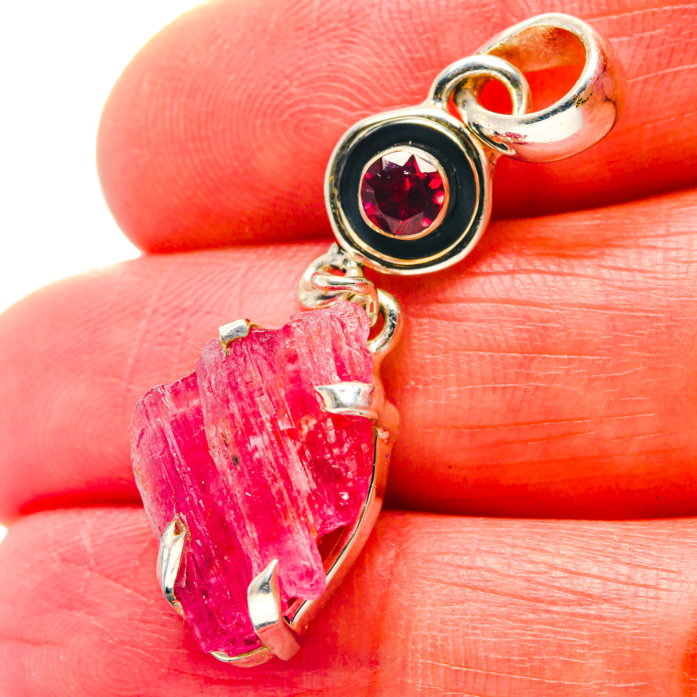 Pink Tourmaline Pendants handcrafted by Anasilvercos - PD18992