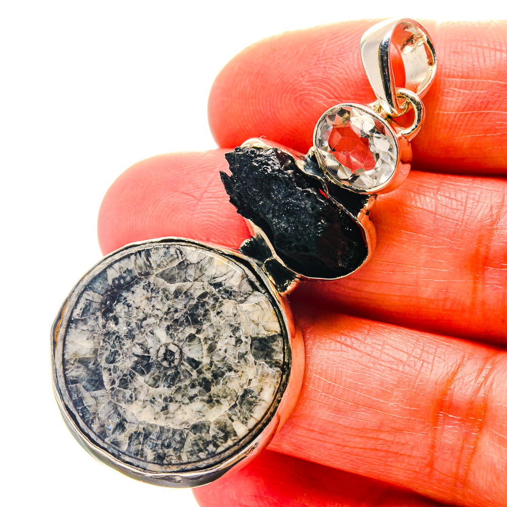 Goniatite Fossil Pendants handcrafted by Anasilvercos - PD19005