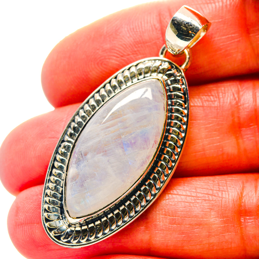 Rainbow Moonstone Pendants handcrafted by Anasilvercos - PD19009