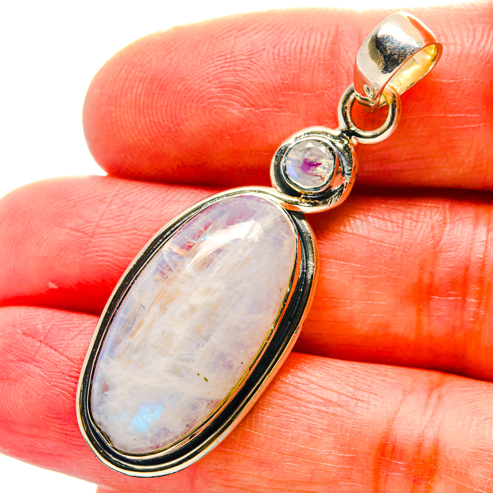 Rainbow Moonstone Pendants handcrafted by Anasilvercos - PD19011